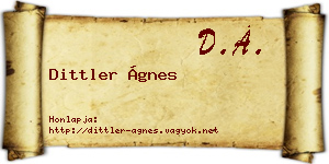 Dittler Ágnes névjegykártya